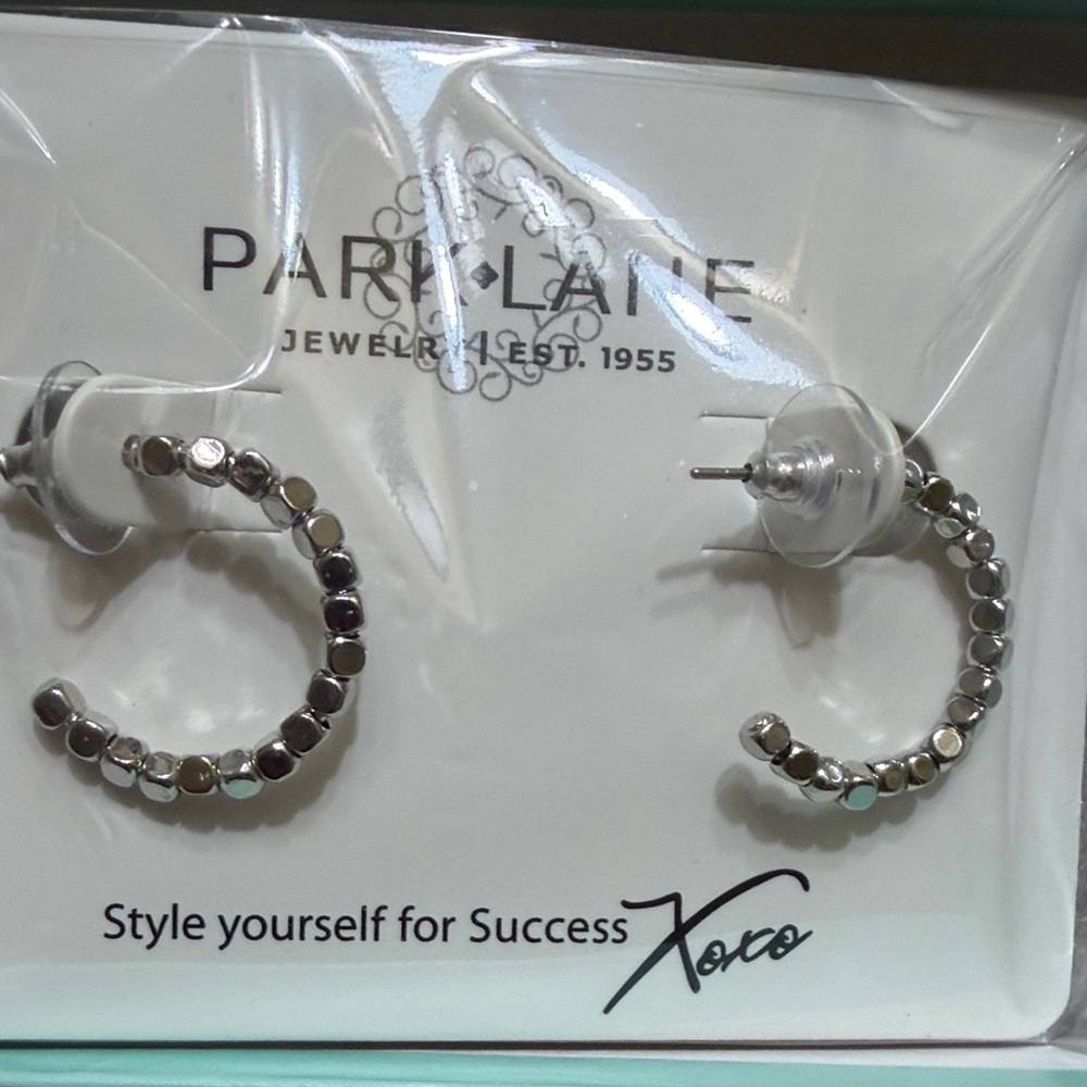Park Lane Silver Studded Hoop Earrings